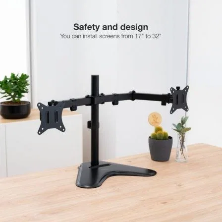 Tooq Soporte de Sobremesa para 2 Monitores DB1702TN-B Negro